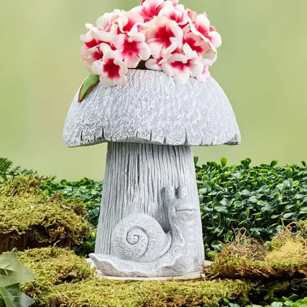 Mushroom Planter Gray Large Medium or Small Garden - Image 3